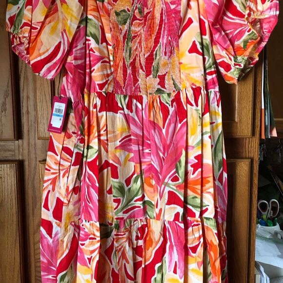 NWT Vince Camuto Square Neck Floral Fit & Flare MIDI Dress Plus Size 20W - Picture 12 of 16